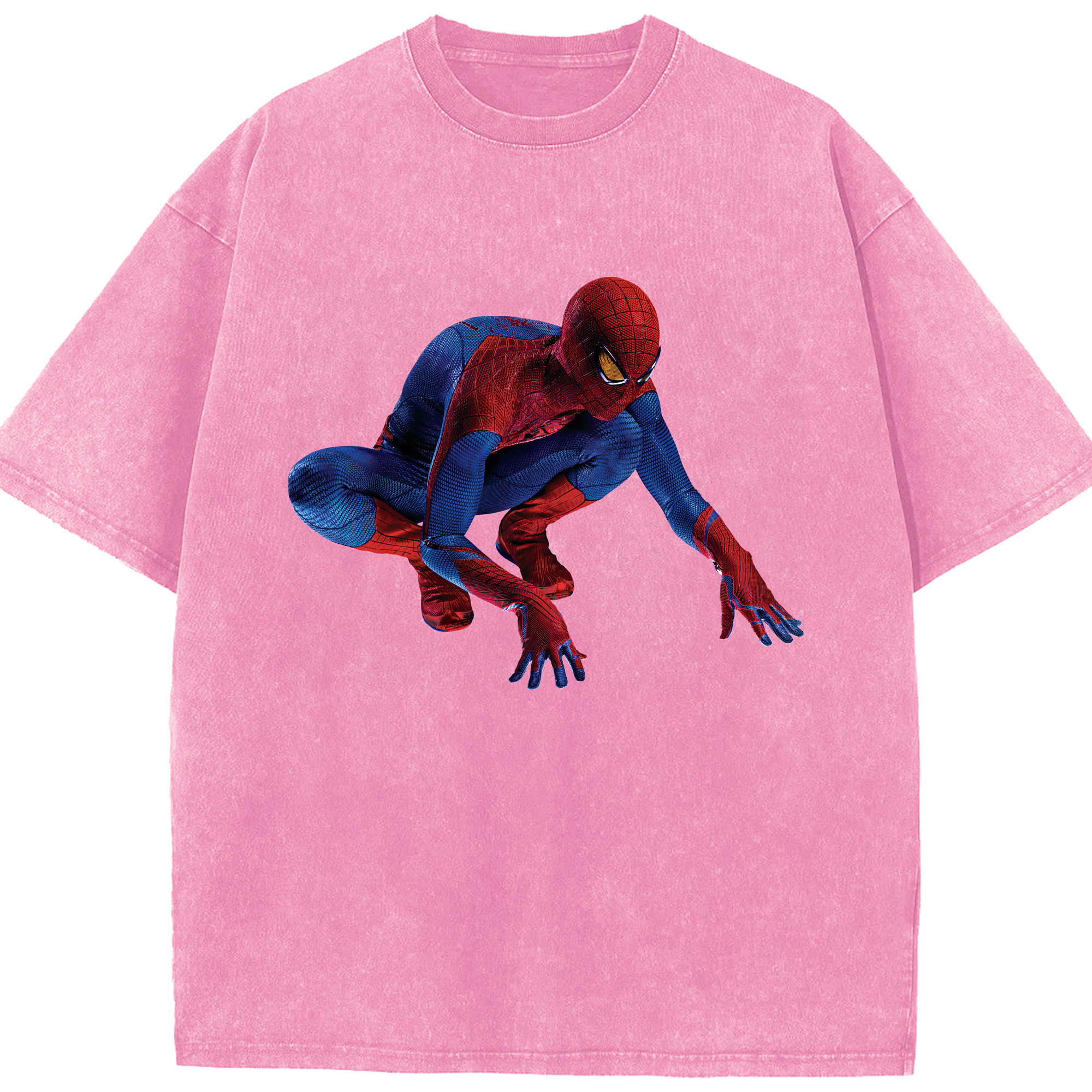 （画像用） Spider Man スパイダーマン 綿100% ヴィンテージ風 半袖Tシャツ（フロントプリント）